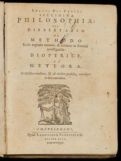 Rene Descartes 1st Latin Edition Specimina Philosophiae