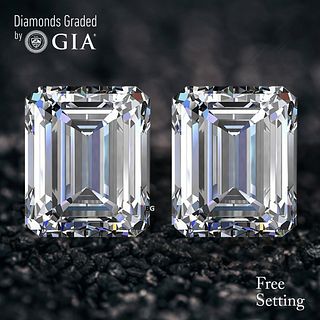 6.02 carat diamond pair Emerald cut Diamond GIA Graded 1) 3.01 ct, Color F, VVS2 2) 3.01 ct, Color F, VS1. Appraised Value: $263,300 