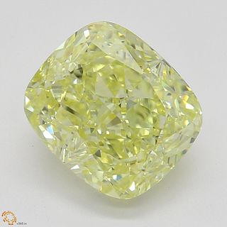 2.01 ct, Natural Fancy Yellow Even Color, VVS2, Cushion cut Diamond (GIA Graded), Appraised Value: $47,700 