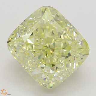 5.01 ct, Natural Fancy Light Yellow Even Color, VVS1, Cushion cut Diamond (GIA Graded), Appraised Value: $169,400 