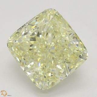 4.06 ct, Natural Fancy Light Yellow Even Color, VS2, Cushion cut Diamond (GIA Graded), Appraised Value: $84,800 