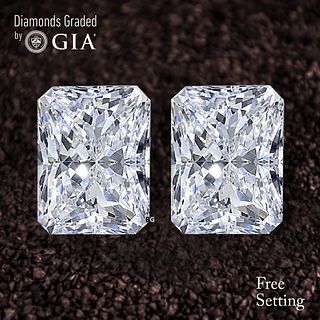 6.04 carat diamond pair Radiant cut Diamond GIA Graded 1) 3.03 ct, Color I, VVS1 2) 3.01 ct, Color I, VVS2. Appraised Value: $184,900 