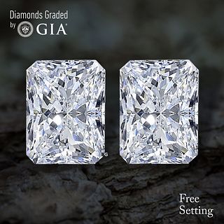 5.03 carat diamond pair Radiant cut Diamond GIA Graded 1) 2.51 ct, Color F, VVS2 2) 2.52 ct, Color F, VVS2. Appraised Value: $149,500 