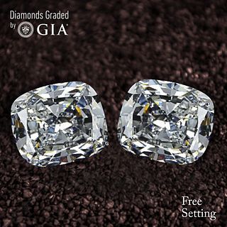 5.01 carat diamond pair Cushion cut Diamond GIA Graded 1) 2.50 ct, Color D, VVS2 2) 2.51 ct, Color D, VVS2. Appraised Value: $170,900 