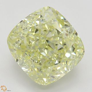 3.07 ct, Natural Fancy Light Yellow Even Color, VVS2, Cushion cut Diamond (GIA Graded), Appraised Value: $58,300 
