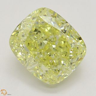 3.01 ct, Natural Fancy Yellow Even Color, SI1, Cushion cut Diamond (GIA Graded), Appraised Value: $70,300 