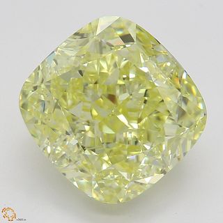 5.01 ct, Natural Fancy Yellow Even Color, VVS1, Cushion cut Diamond (GIA Graded), Appraised Value: $256,700 