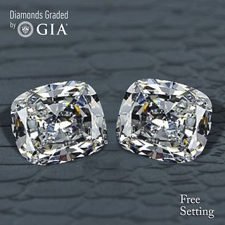5.03 carat diamond pair Cushion cut Diamond GIA Graded 1) 2.51 ct, Color F, VS1 2) 2.52 ct, Color F, VS1. Appraised Value: $140,700 
