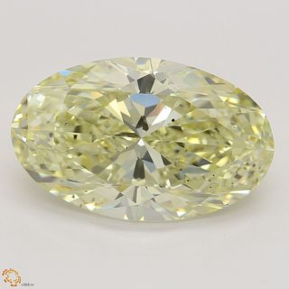 5.06 ct, Natural Fancy Light Yellow Even Color, SI1, Oval cut Diamond (GIA Graded), Appraised Value: $158,600 