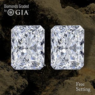 6.04 carat diamond pair Radiant cut Diamond GIA Graded 1) 3.03 ct, Color I, VS1 2) 3.01 ct, Color I, VS2. Appraised Value: $161,100 