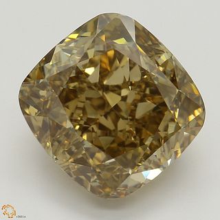 5.01 ct, Natural Fancy Dark Yellowish Brown Even Color, VS1, Cushion cut Diamond (GIA Graded), Appraised Value: $107,100 