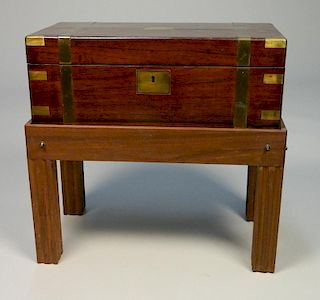 19th c. English Brass Bound Rosewood Lap Desk