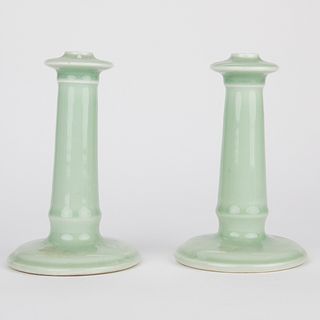 Pair of Nabeshima Porcelain Candlesticks