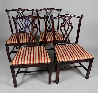 Set of 4 Chippendale style dining chairs