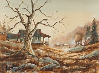 William Chadwick Watercolor Painting Farm