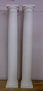 Pair of wood architectural columns