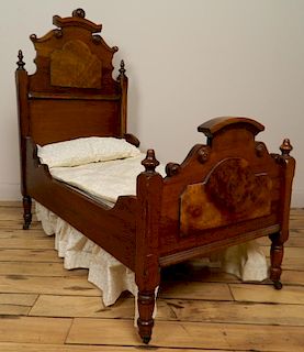 American Victorian Walnut Doll's Bed