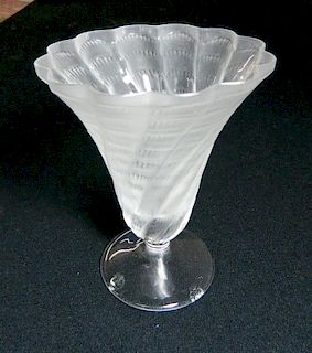 Lalique glass footed vase