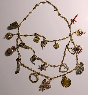 Victorian charm necklace