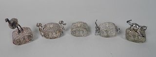 5 Victorian Figural Napkin Rings