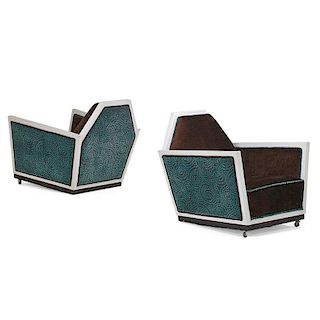 AMERICAN Pair of Art Deco lounge chairs