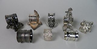 8 Silver Plate Victorian Napkin Rings