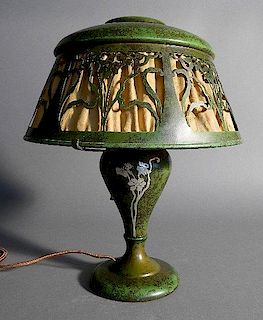 Heintz sterling and bronze lamp