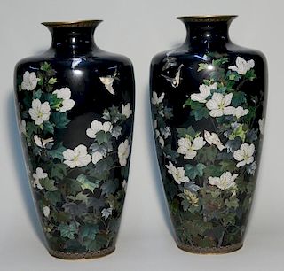 Pair of Chinese cloisonne floor vases