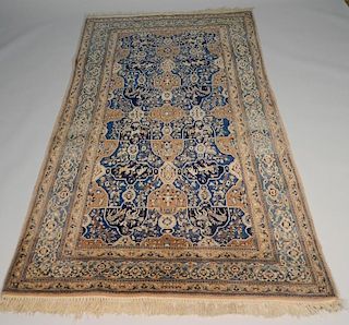 Iranian silk and wool rug