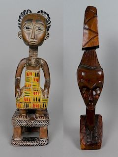 2 African carved wood sculptures