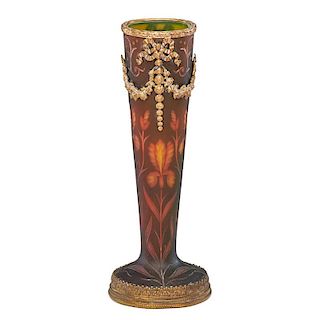 ABEL COMBE BRONZE-MOUNTED CAMEO GLASS VASE