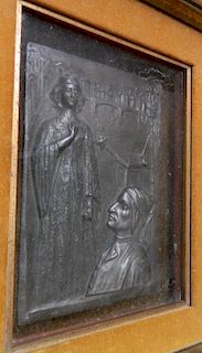 Bronze relief plaque