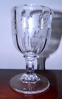 Flint glass wine goblet