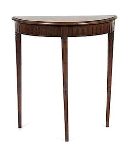 A Continental Mahogany Console Table Height 27 x width 30 x depth 13 inches.