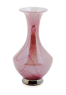 A Polish Glass Vase Height 11 1/4 inches.