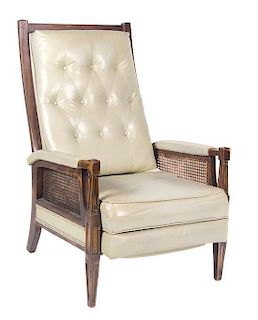 A Faux Leather Upholstered Easy Chair Height 41 inches x width 25 7/8 x depth 21 1/2 inches.