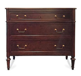 A Directoire Style Mahogany Chest of Drawers Height 36 x width 40 x depth 20 inches