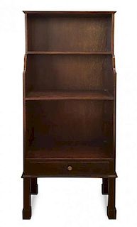 An English Stained Pine Book Shelf Height 43 x width 18 3/4 x depth 10 7/8 inches.