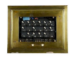 An Electric Brass Call Box Length 12 7/8 inches x width 16 inches.