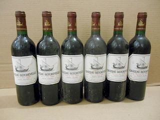 Chateau Beychevelle, St Julien 4eme Cru 1996, twelve bottles, levels in neck, generally good appeara