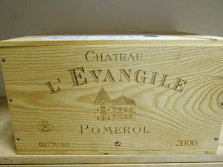 Chateau L'Evangile, Pomerol 2000, six bottle owc (ex. The Wine Society) <br>