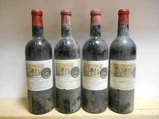Château Mouton-Baron-Phillipe, Pauillac 1959, four bottles (levels just above mid shoulder). Removed