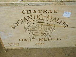 Chateau Sociando Mallet, Haut Medoc 2003, twelve bottles in owc <br>