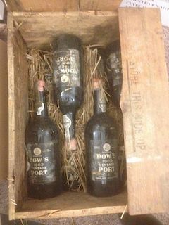Dow's Vintage Port 1963, twelve bottles in damp-damaged owc (removed from a private cellar; stained