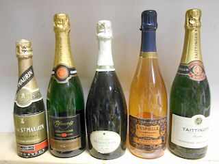 Champagne, NV. Taittinger, Renaudin l'Espiegle Rose, Alfred Gratien; also Moingeon Cremant and Rene