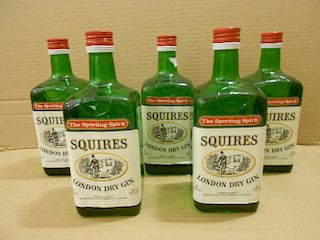 Squires London Dry Gin, five 26.6fl.ozs bottles circa 1960s/70s, 70% proof (5) <br>