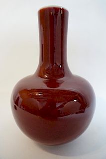 Oxblood Boulbous Vase