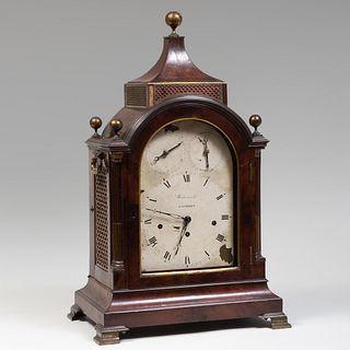 Late George III Brass-Mounted Mahogany Mantel Clock, Dial and Works Signed Underwood, Londres