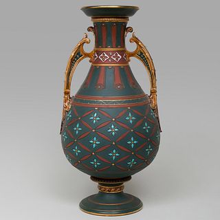 Mettlach Aesthetic Movement Pottery Vase