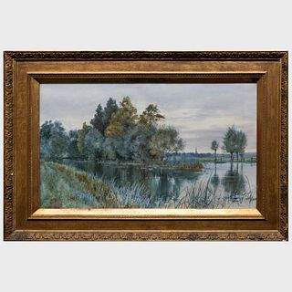 Robert Winchester Fraser (1848-1906): Streamside Landscape